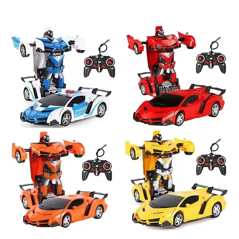 Transforming robot RC cars in five colors