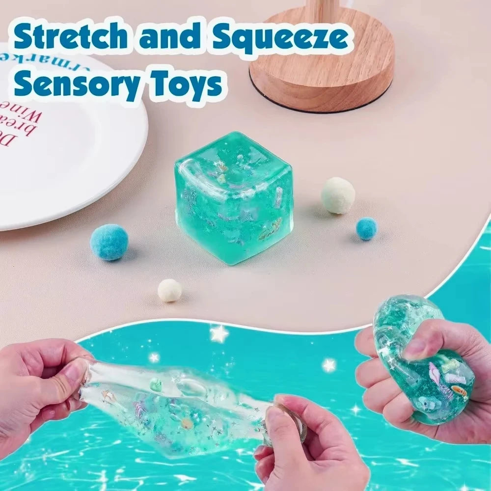 Ocean shell squishy cube fidget toy, photo 3